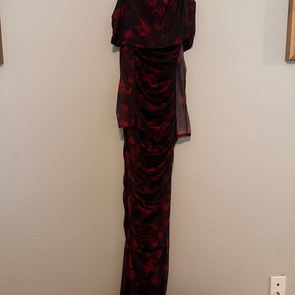 Abercrombie & Fitch Long Mesh Asymmetrical Dress